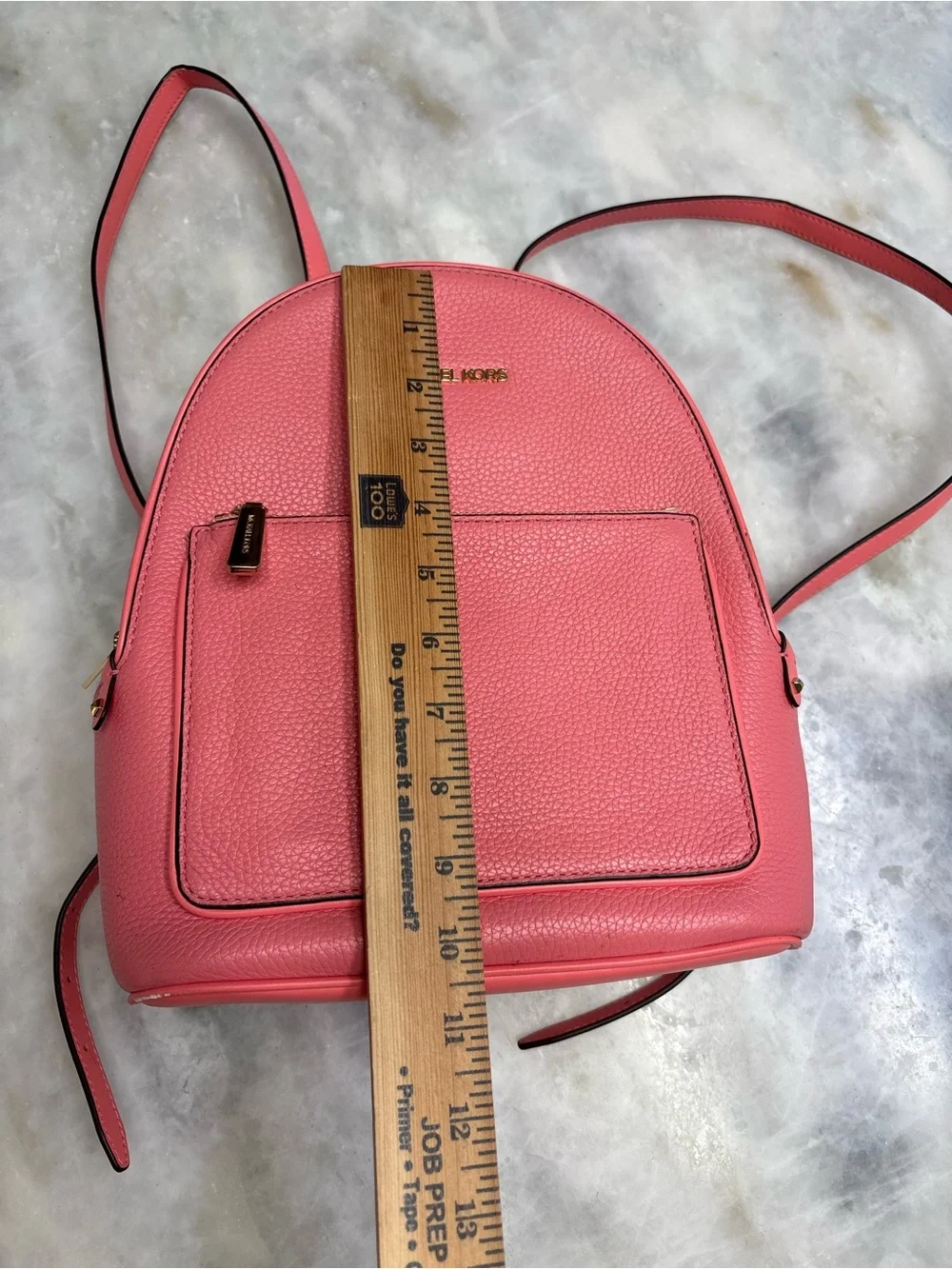 Michael Kors Jet Set Mini Backpack Pink Pebbled Saffino Leather Gold Hardware